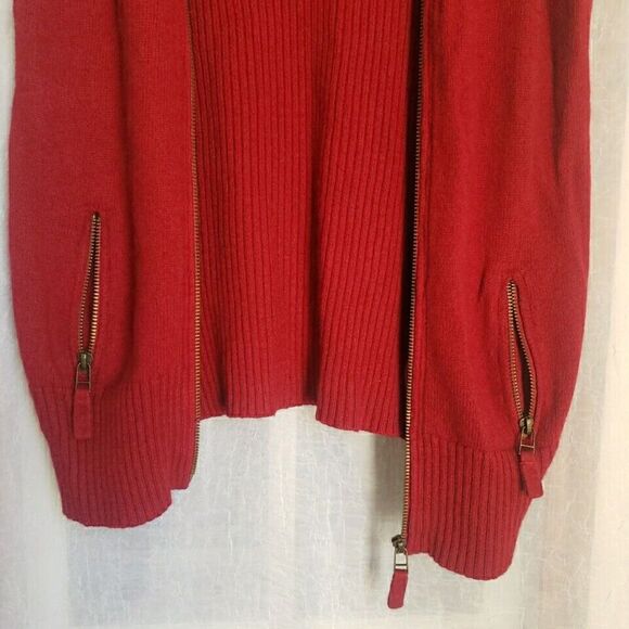 Chadwick Sweater Vest Womens Size M Red Full Zip Ribbed Mock Neck Zipper Pockets - Picture 8 of 12